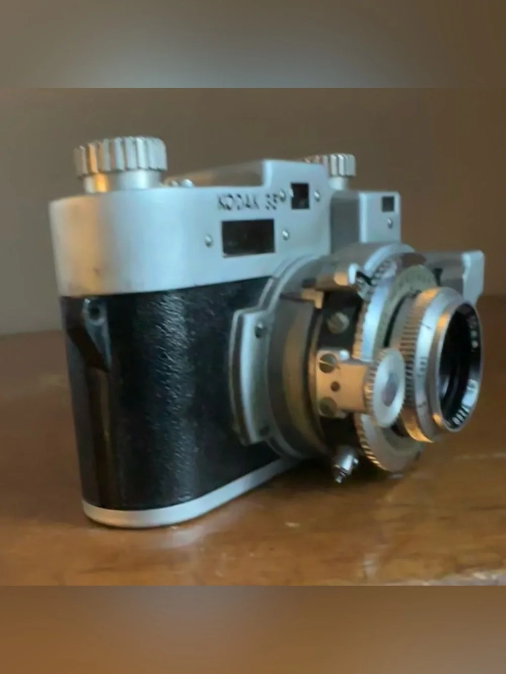 1949 Kodak 35 Rangefinder Camera w/ 50mm Angstar Lens & Leather Field Case